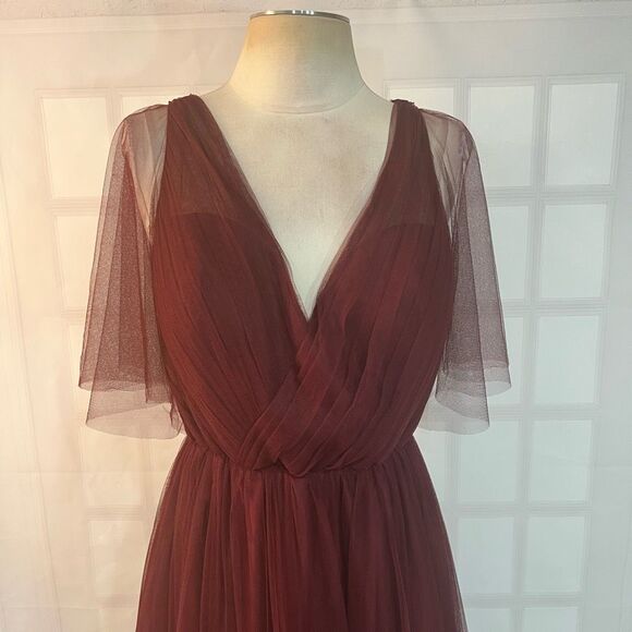 Revelry Thea tulle bridesmaid dress in Cabernet size 16 - Picture 5 of 15